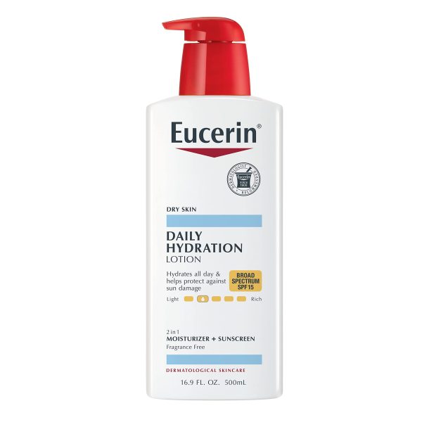 Eucerin Daily Hydration Lotion with SPF 15 - Broad Spectrum Body Lotion for Dry Skin.