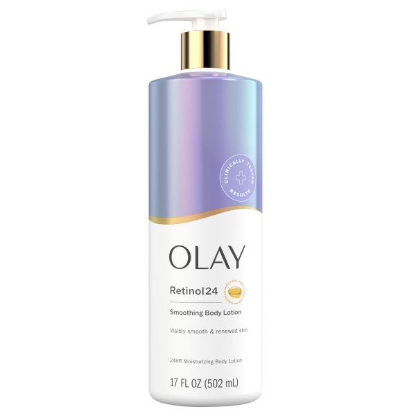 Olay Body Lotion for Women, Smoothing with Retinol Serum, Visibly Smoother Skin.