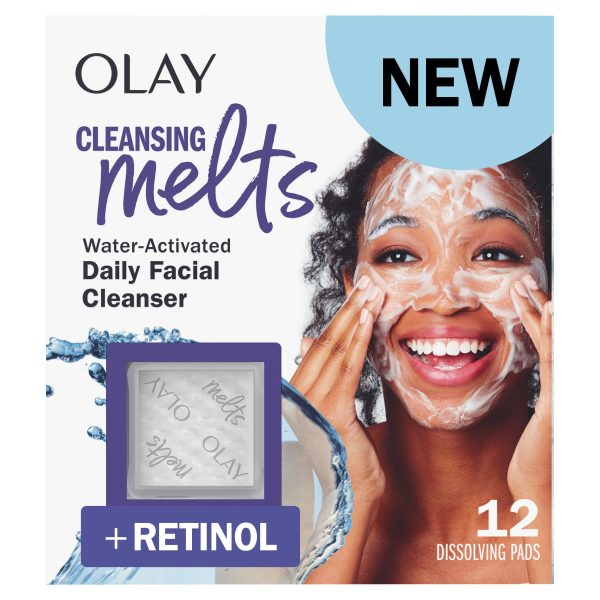 Olay Cleansing Melts + Retinol Face Cleanser, Water-Activated Face Wash Cleans