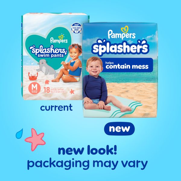 Pampers Swim Diapers - Splashers - Size 4, 18 Count, Gap-Free Disposable Pants - Image 2