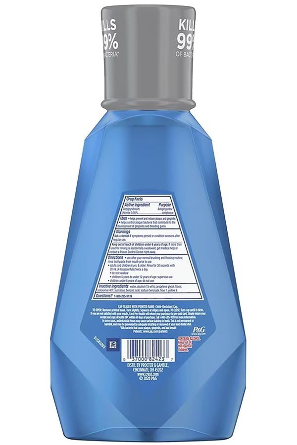 Crest, Pro Health Bacteria Guard with Alcohol Clean Mint Mouthwash. - Image 2