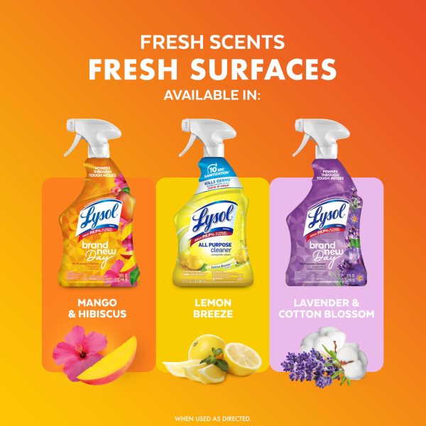 Lysol All Purpose Cleaner Spray,Disinfecting Spray, Mango & Hibiscus Scent. - Image 5